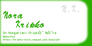nora kripko business card